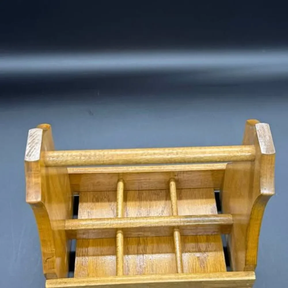 Vintage Wooden 6-Compartment Bottle Caddy